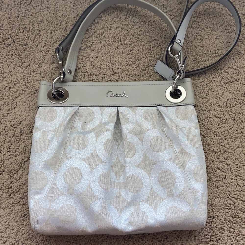 Gray coach crossbody purse. Never used.